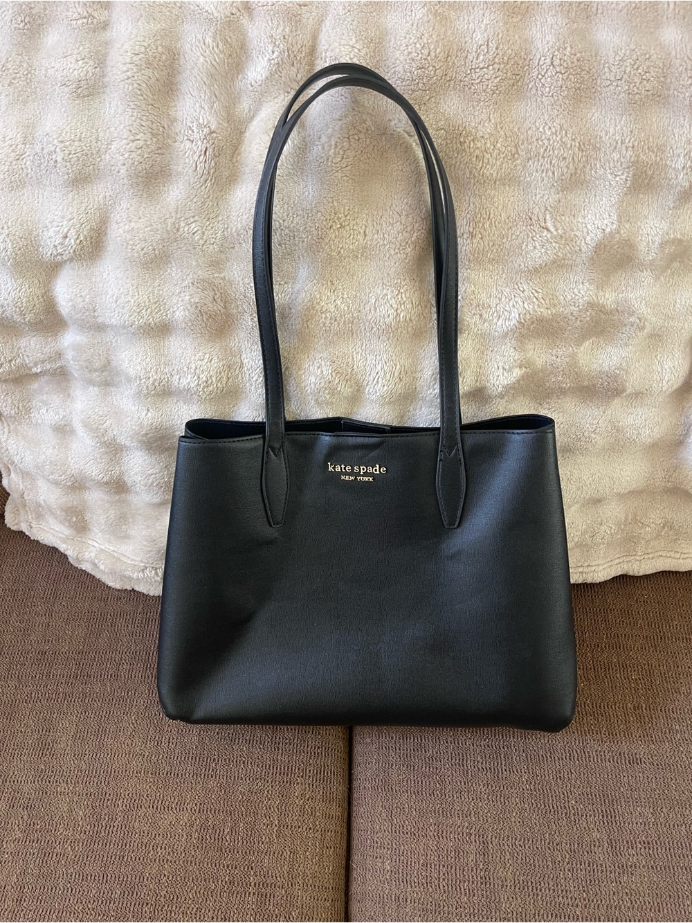 Kate Spade New York Black Leather Tote Bag